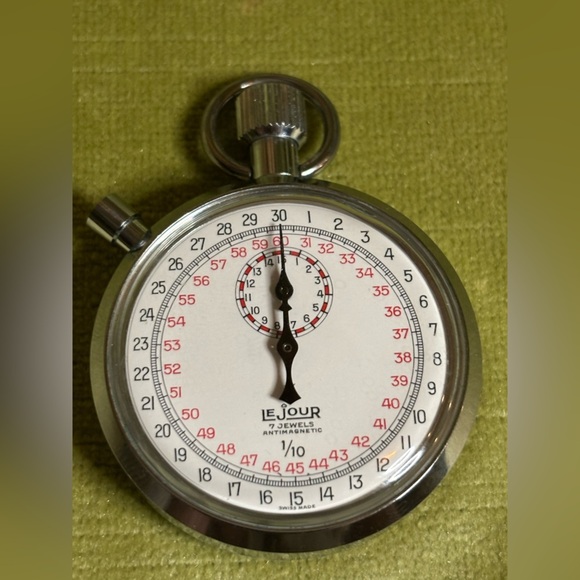 VINTAGE SWISS LE JOUR STOP WATCH  Swiss Made / Runs​ - Picture 4 of 6